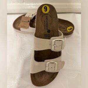 Women’s Genuine Leather lightweight Sandals with Buckles memory foam Sz 9 new